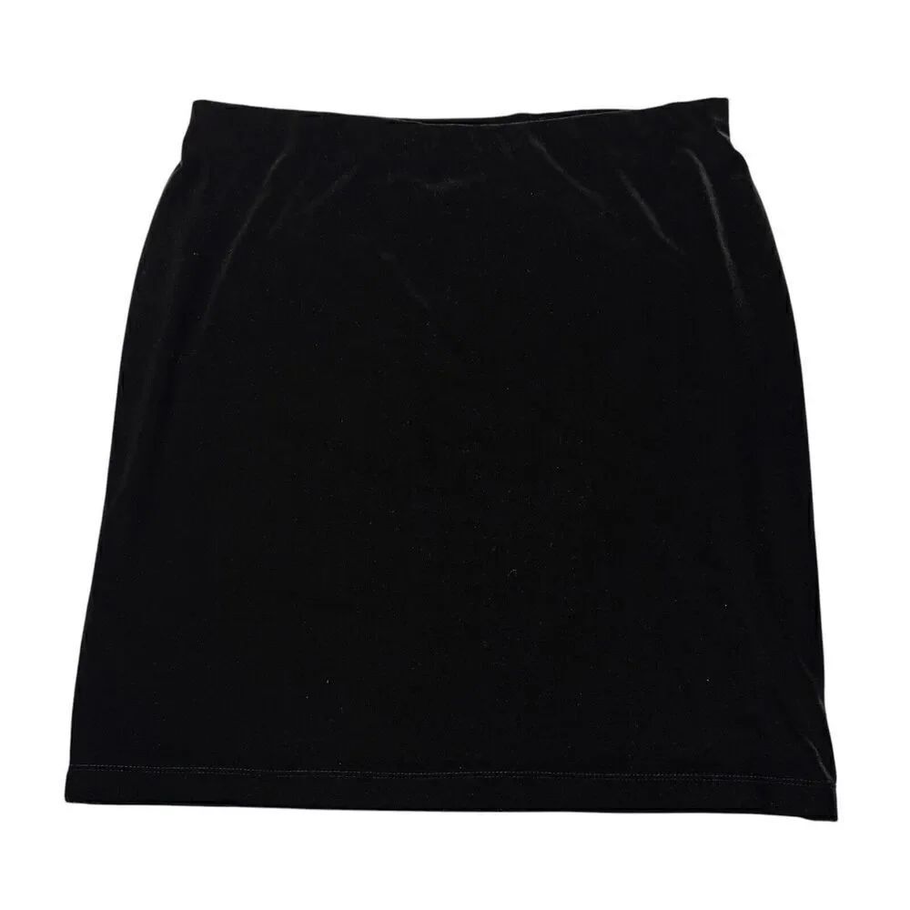 J. Jill Sz L Wearver Collection Velvet Pencil Skirt In Black Stretch Pull On